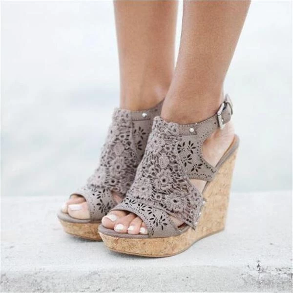 Heels Mollyshoe Candace Taupe Wedges 5 Heels Mollyshoe Candace Taupe Wedges