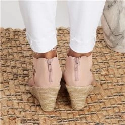 Mollyshoe Summer Round Toe High Heel Wedge Casual Ladies Sandals