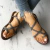 Mollyshoe Sparkle Crisscross Strappy Toe Post Flat Sandals