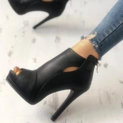 Mollyshoe Fashion Peep Toe Cutout Thin Heels Sandals