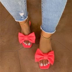 Weekly Best Seller Mollyshoe Bow Slip On Flat Sandals