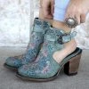 Mollyshoe Floral Halfsie Booties Heels