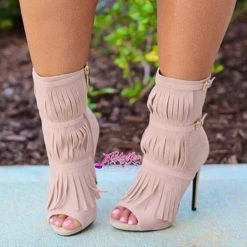 Mollyshoe Tassel Zipper Fashion High Heels