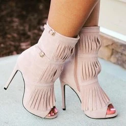 Mollyshoe Tassel Zipper Fashion High Heels