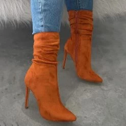 Mollyshoe Side Zipper High Heel Boots