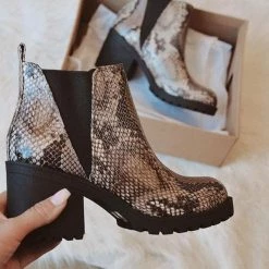 Mollyshoe Patent Leather Slip-On Ankle Boots