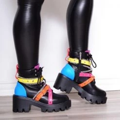 Mollyshoe Chunky Buckle Rivet Lightweight Boots