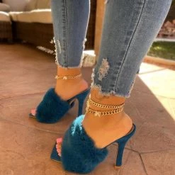 Heels Mollyshoe Suede Fashion Fur High Heel Sandals 11 Heels Mollyshoe Suede Fashion Fur High Heel Sandals