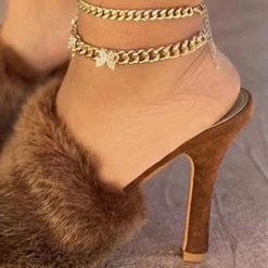 Heels Mollyshoe Suede Fashion Fur High Heel Sandals 10 Heels Mollyshoe Suede Fashion Fur High Heel Sandals
