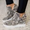 Mollyshoe Wedge Heel Camo Sneakers