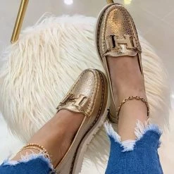 Mollyshoe Slip-On Platform Leather Loafers Flats