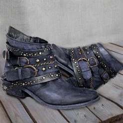 Mollyshoe Stylish Buckle Rivet Boots