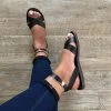Mollyshoe Cross Strap Classic Leather Sandals