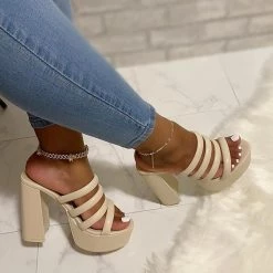 Mollyshoe Women Fashion High Heel Slippers Heels 9 Mollyshoe Women Fashion High Heel Slippers Heels