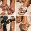 Mollyshoe Open Squared Toe Rhinestone Bownots Slippers