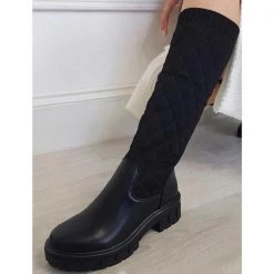 Mollyshoe Round Toe Pu Pull-On Mid Calf Boots