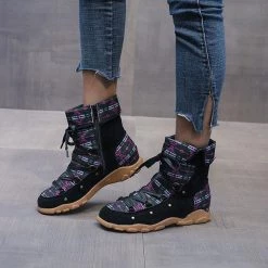 Mollyshoe Vintage Mutilcolor Pattern Short Boots 11 Mollyshoe Vintage Mutilcolor Pattern Short Boots