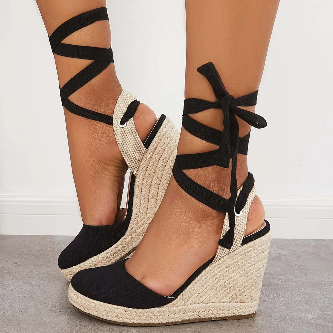 Mollyshoe Lace Up Espadrille Wedges Platform Heel Singback Sandals Heels 7 Mollyshoe Lace Up Espadrille Wedges Platform Heel Singback Sandals Heels