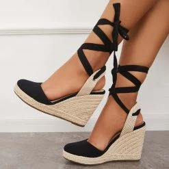 Mollyshoe Lace Up Espadrille Wedges Platform Heel Singback Sandals Heels 21 Mollyshoe Lace Up Espadrille Wedges Platform Heel Singback Sandals Heels