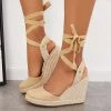 Mollyshoe Lace Up Espadrille Wedges Platform Heel Singback Sandals Heels 2 Mollyshoe Lace Up Espadrille Wedges Platform Heel Singback Sandals Heels