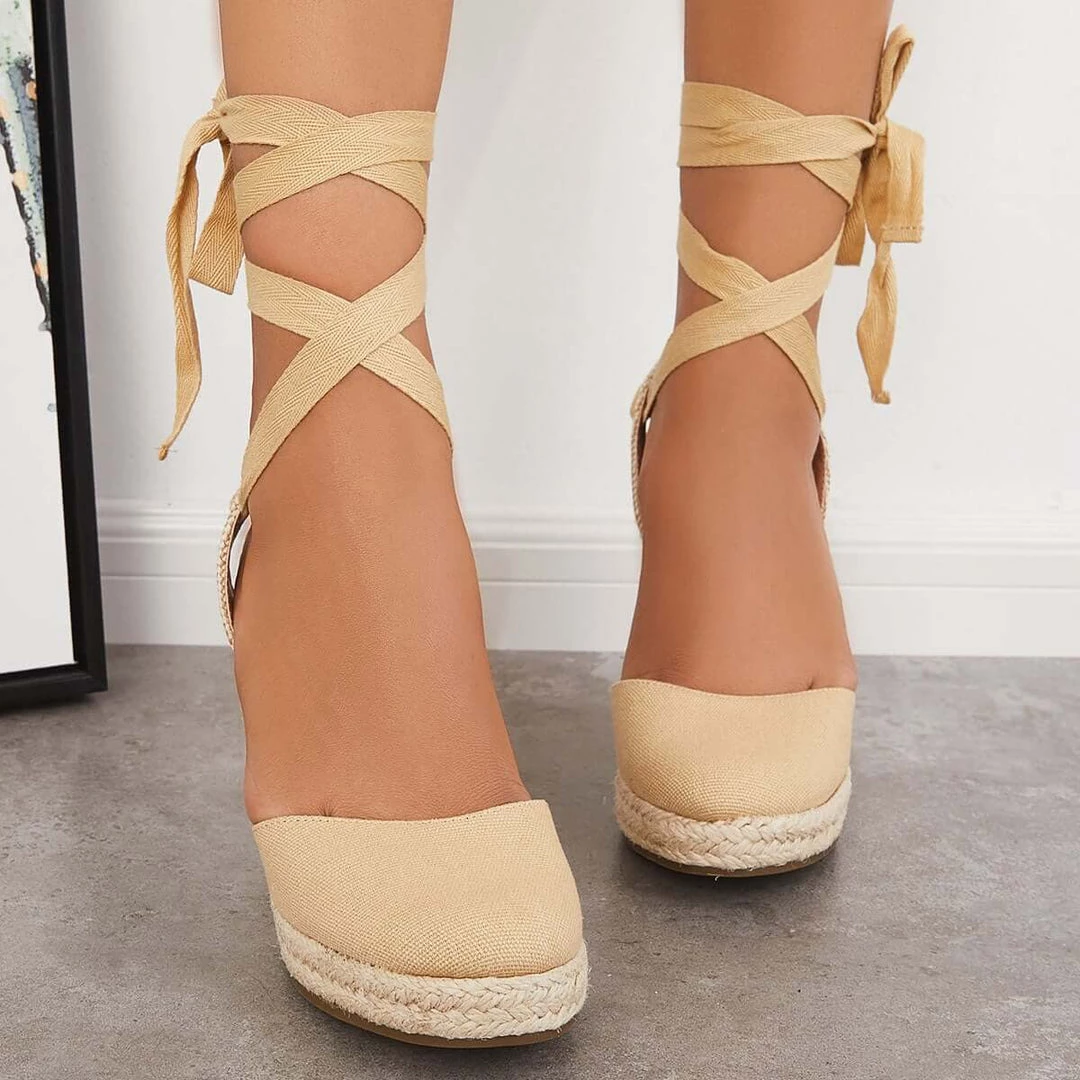 Mollyshoe Lace Up Espadrille Wedges Platform Heel Singback Sandals Heels 4 Mollyshoe Lace Up Espadrille Wedges Platform Heel Singback Sandals Heels