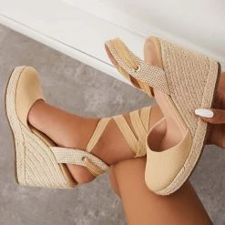 Mollyshoe Lace Up Espadrille Wedges Platform Heel Singback Sandals Heels 16 Mollyshoe Lace Up Espadrille Wedges Platform Heel Singback Sandals Heels