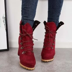 Mollyshoe Non Slip Chunky Platform High Heel Boots