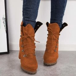 Mollyshoe Non Slip Chunky Platform High Heel Boots