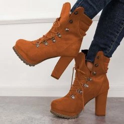 Mollyshoe Non Slip Chunky Platform High Heel Boots