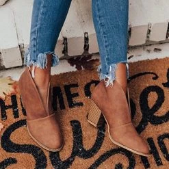 Mollyshoe Fashion Faux Leather Slip-On Boots