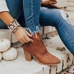 Mollyshoe Fashion Faux Leather Slip-On Boots