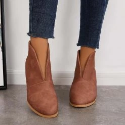 Mollyshoe Retro Western V Cut Ankle Boots