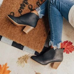 Mollyshoe Fashion Faux Leather Slip-On Boots