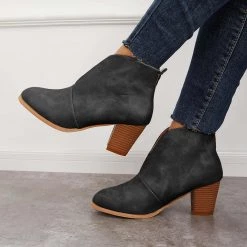 Mollyshoe Retro Western V Cut Ankle Boots