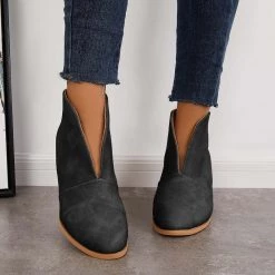 Mollyshoe Retro Western V Cut Ankle Boots