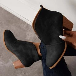 Mollyshoe Retro Western V Cut Ankle Boots