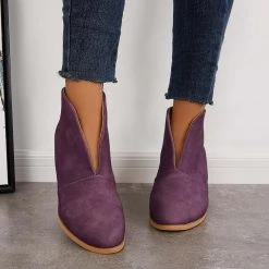 Mollyshoe Retro Western V Cut Ankle Boots