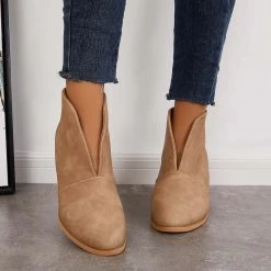Mollyshoe Retro Western V Cut Ankle Boots