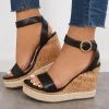Mollyshoe Casual Slingback Espadrille Wedge Sandals