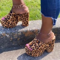 Weekly Best Seller Mollyshoe Women's Fashion Ins Style Waterproof Platform Thick Heel Casual Slippers