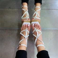 Mollyshoe Women's Squared Toe Thong Heels