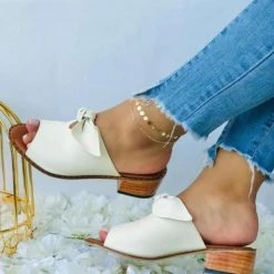 Mollyshoe Women Fashion Low Heel Bow Slippers