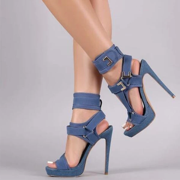 Mollyshoe Stylish Buckle Ankle-Wrap Stiletto High Heels 6 Mollyshoe Stylish Buckle Ankle-Wrap Stiletto High Heels