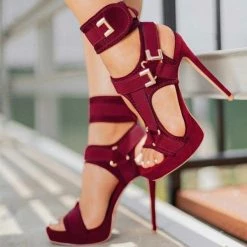Mollyshoe Stylish Buckle Ankle-Wrap Stiletto High Heels 11 Mollyshoe Stylish Buckle Ankle-Wrap Stiletto High Heels