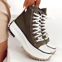Mollyshoe Women Platform Canvas Lace-Up Sneakers