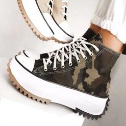 Mollyshoe Women Platform Canvas Lace-Up Sneakers
