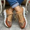 Mollyshoe Women Leopard Print Colorblock Sneakers