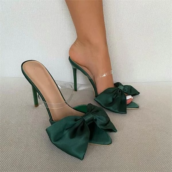 Mollyshoe Satin Bow Stiletto Heels 3 Mollyshoe Satin Bow Stiletto Heels