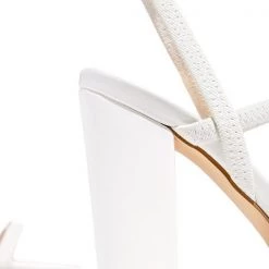 Mollyshoe Elastic Straps Squared Toe Chunky Heels