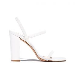 Mollyshoe Elastic Straps Squared Toe Chunky Heels